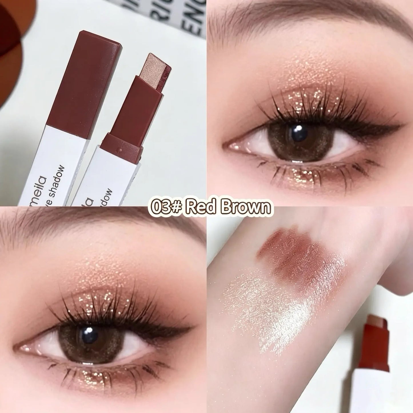 🏆1 Bestselling🏆Smooth Two Color Eyeshadow Stick Set Long Lasting Makeup Waterproof