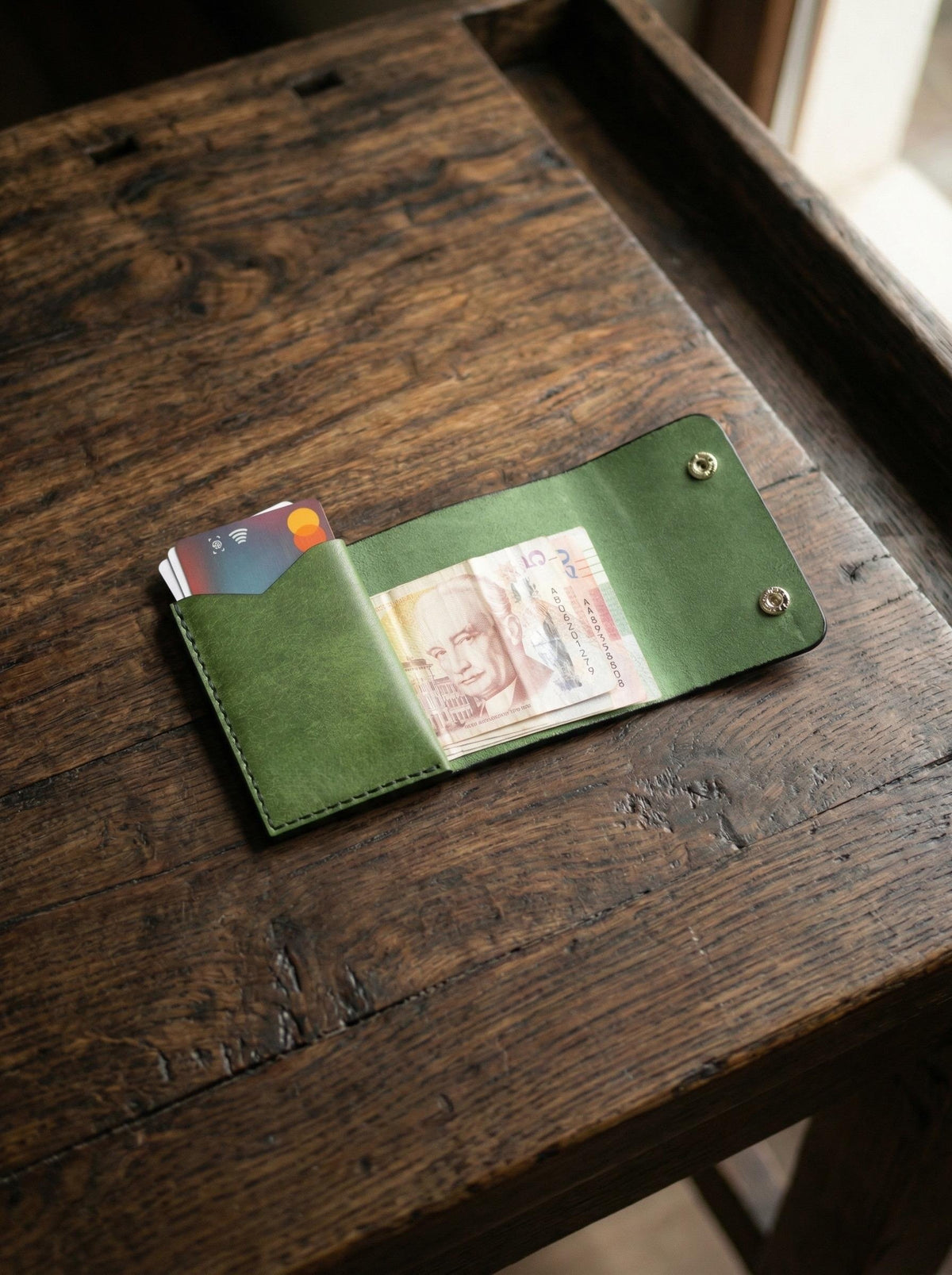Compact Leather Trifold Wallet