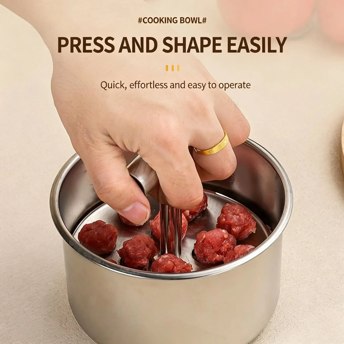 ✨ 6/12 Ball Manual Meatball Maker Tool, Stainless Steel Meatball Making Mold