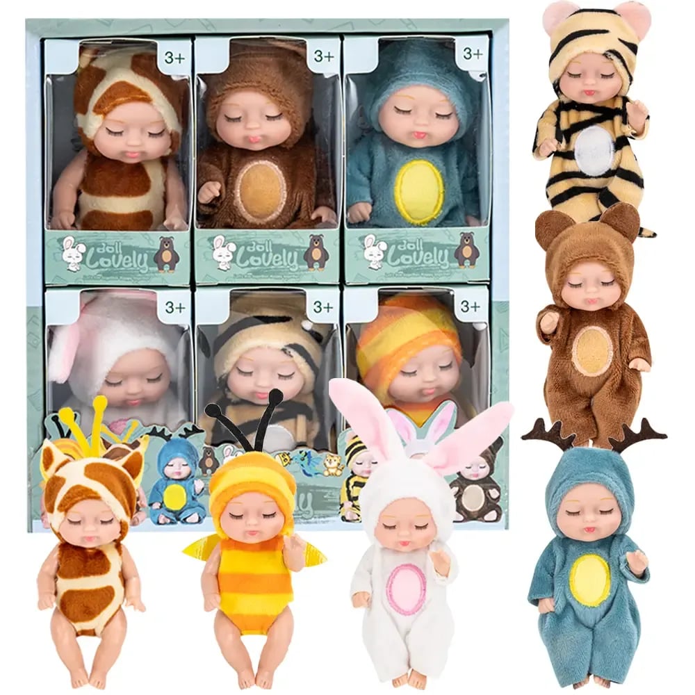 🐱 Cute Mini Dolls🎁 6pcs Fairy Princess Doll Set with Pajamas