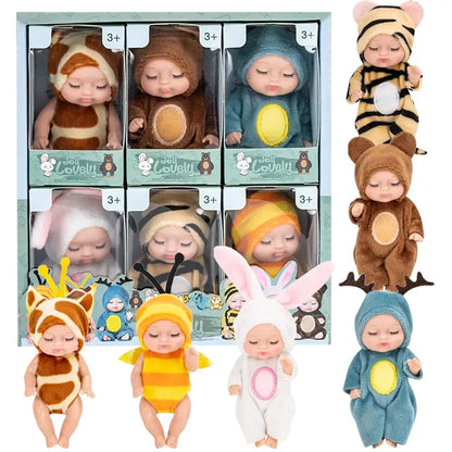 🐱 Cute Mini Dolls🎁 6pcs Fairy Princess Doll Set with Pajamas