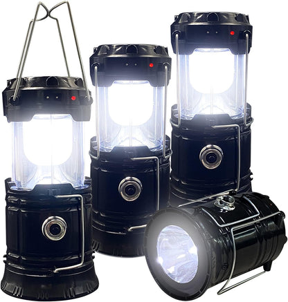 💡Collapsible Portable LED Camping Lantern Lightweight Waterproof Solar USB Rechargeable LED Flashlight