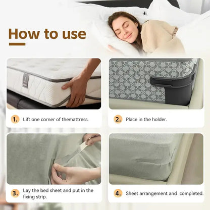 Adjustable Bed Sheet Fasteners – Non-Slip Corner Grippers, 4/8/12 Pack
