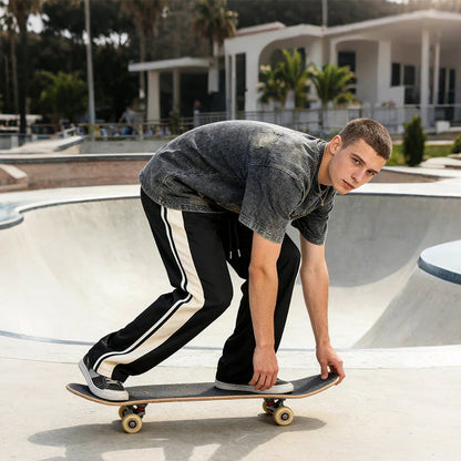 👖  NOW! 🔥 Men's Loose Fit Track Pants – Soft fleece, elastic cuffs & zip pockets – perfect for lounging, workouts or casual errands 🏃‍♂️