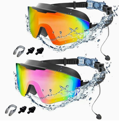 Outly 2 Pack Swim Goggles with Earplugs for Adult