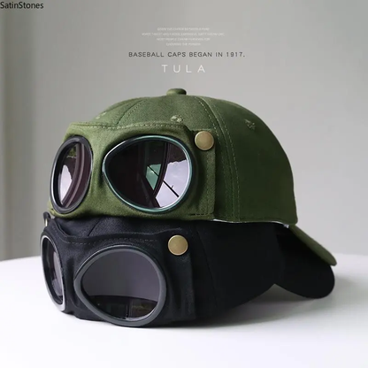 Men's Korean-Style Pilot Baseball Cap - Personalized Glasses-Ready
