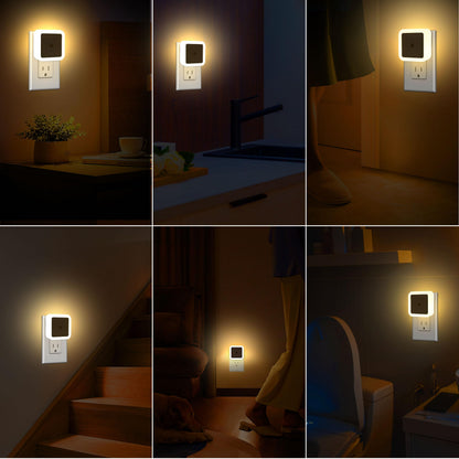 🌟Designed for Every Night—LED Night Light Plug-in Wall Pack of 6, 0.5W Square Plug-in Night Light