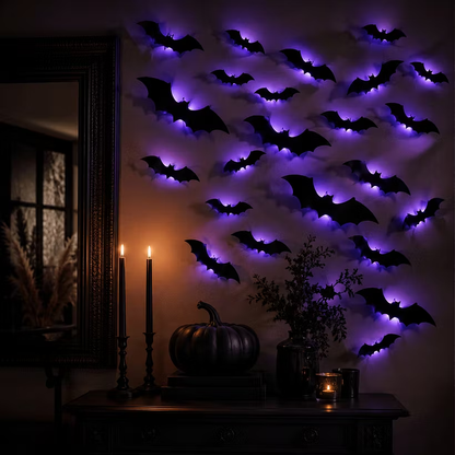 🦇3D Bat Light LED Decorations - Halloween Spooky Ornaments