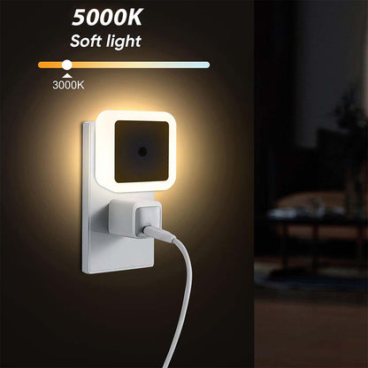 🌟Designed for Every Night—LED Night Light Plug-in Wall Pack of 6, 0.5W Square Plug-in Night Light