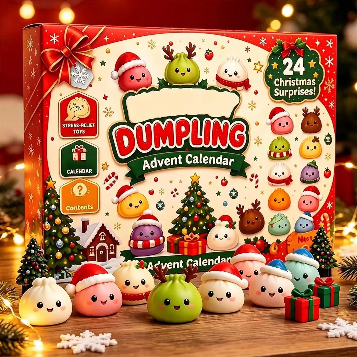 🎅Christmas Sale🎅Christmas Squishies Advent Calendar 2026, 24-Day Dumpling Squishy Countdown Box