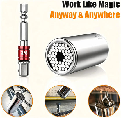 🔧 Universal Socket Tool with Power Drill Adapter (7‐19mm)