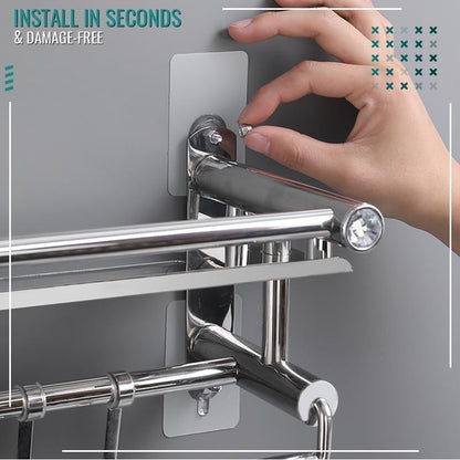 No-Drill Adhesive Screw Hooks for Wall Mounting