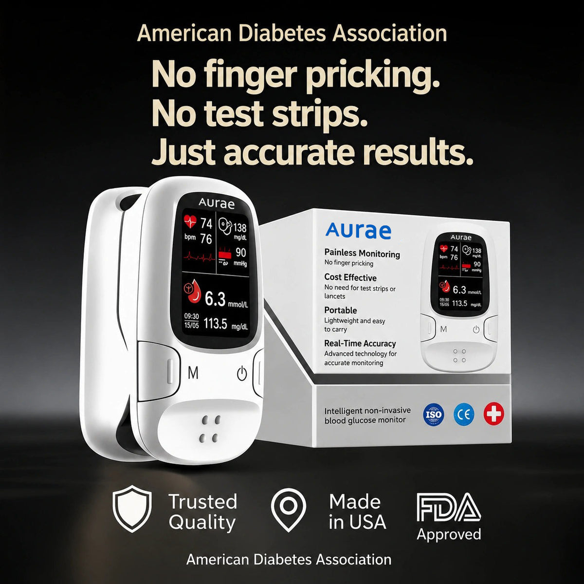 🔥Aurae™ Introduces the newly launched non-invasive smart blood glucose meter