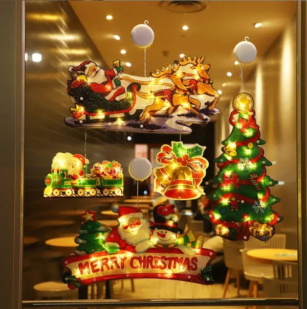 🎅Christmas Window Decoration Light – Warm White LED, 9 Shapes