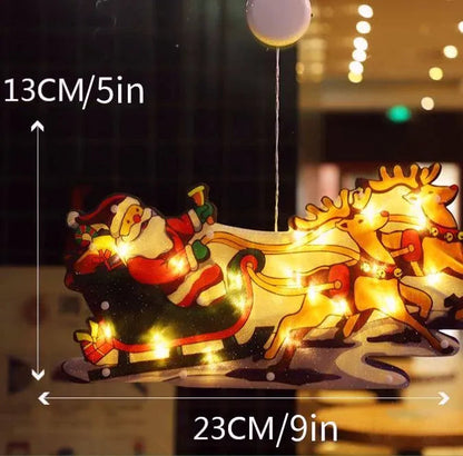 🎅Christmas Window Decoration Light – Warm White LED, 9 Shapes