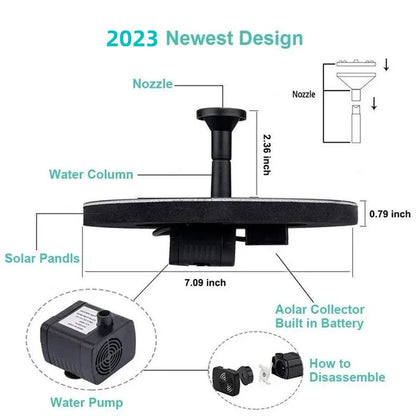 K🥳2026 HOT SALE🥳💞50% OFF!✨ 💝Compact Solar Bird Fountain Pump – Keep Your Garden Alive! 🐦️