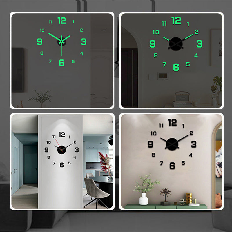 3D DIY Luminous Acrylic Wall Clock Set