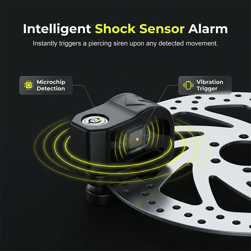 🛡️110dB Disc Brake Alarm Lock – Keyless Anti-Theft Motorcycle Lock