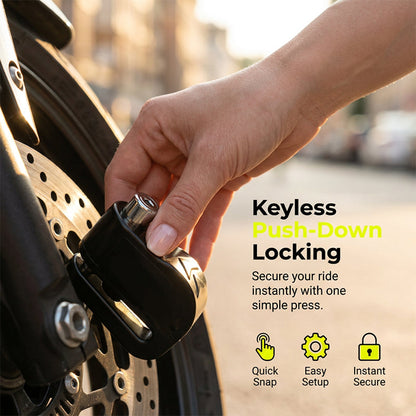 🛡️110dB Disc Brake Alarm Lock – Keyless Anti-Theft Motorcycle Lock