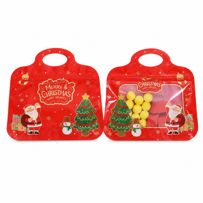 🎄50 Christmas Self-Sealing Gift Bags – Handles & Clear Windows